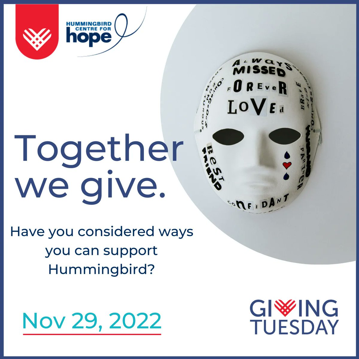 HummingbrdHope's tweet photo. Tuesday Nov 29 is #GivingTuesdayCa
Now is the time to start thinking about how you can give back to Hummingbird or any other charity that is near and dear to your heart!

Together we give

#GivingTuesdayCa #grief #widowedparent #support https://t.co/KpO3CKi4kt