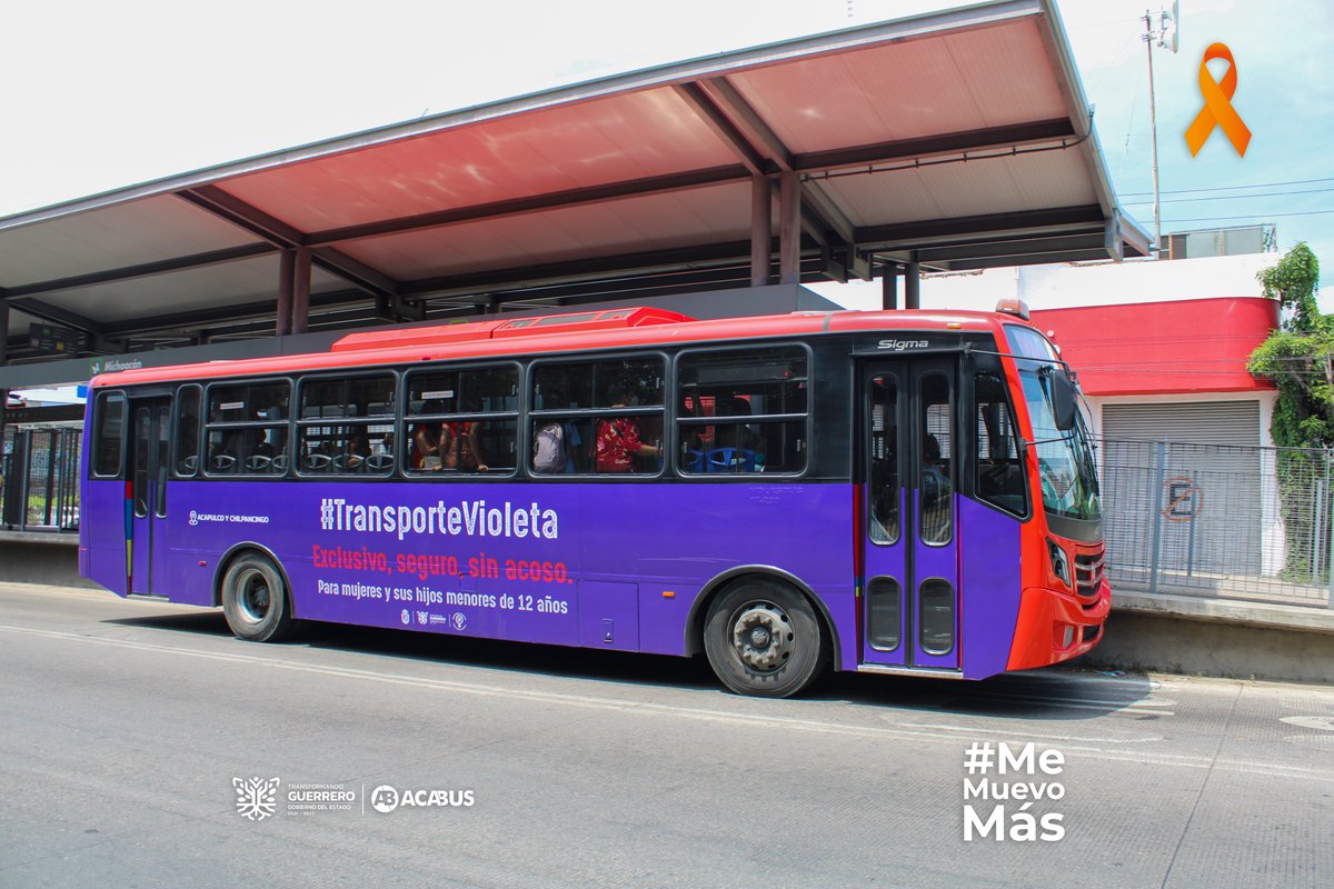 acabusoficial's tweet photo. En el SIT #Acabús trabajamos en estrategias coordinadas con el @Gob_Guerrero como el #TransporteVioleta, para eliminar el acoso sexual en el transporte público de #Acapulco. Estamos comprometidos en la seguridad de nuestras usuarias que viajan con nosotros. #GuerreroActúa🧡🎗️ https://t.co/vjO90MVXxi
