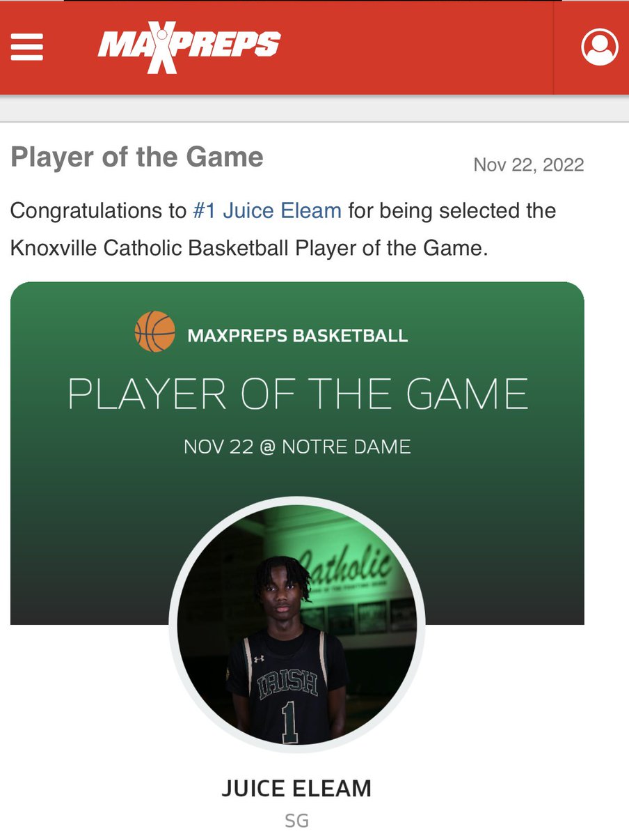 catholic_hoops's tweet photo. Juice Eleam was named the Knoxville Catholic Basketball Player of the Game. https://t.co/jyeb5QBzFW via @MaxPreps https://t.co/Zpejaa0rDz
