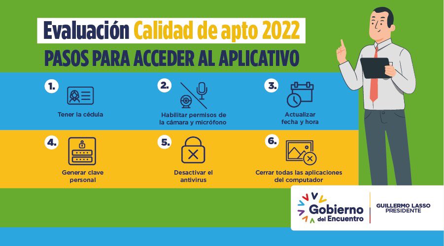 💻📝 Te acompañamos en el proceso previo a la evaluación para obtener la calidad de apto 2022. 

Para acceder al aplicativo 👩‍🏫, ten los permisos de administrador de la computadora, así podrás deshabilitar el antivirus y activar los permisos respectivos.

#EvaluamosParaMejorar