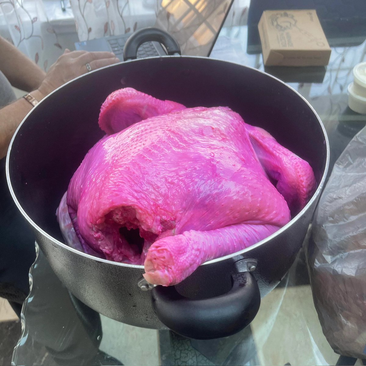 ItsBomBae's tweet image. Babe you ok? You've barely touched your Chromatica turkey