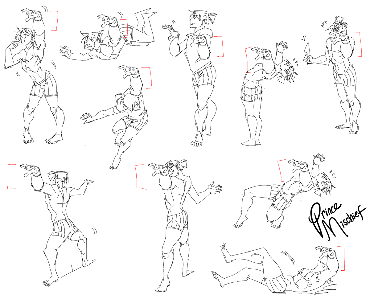 Makings_Prince's tweet photo. These are some fun doodles I made on the side while working on a project. The challenge was to keep the arm the same, but redraw the pose of my oc! #digitalart #sketch https://t.co/zgI3W7Q3gw