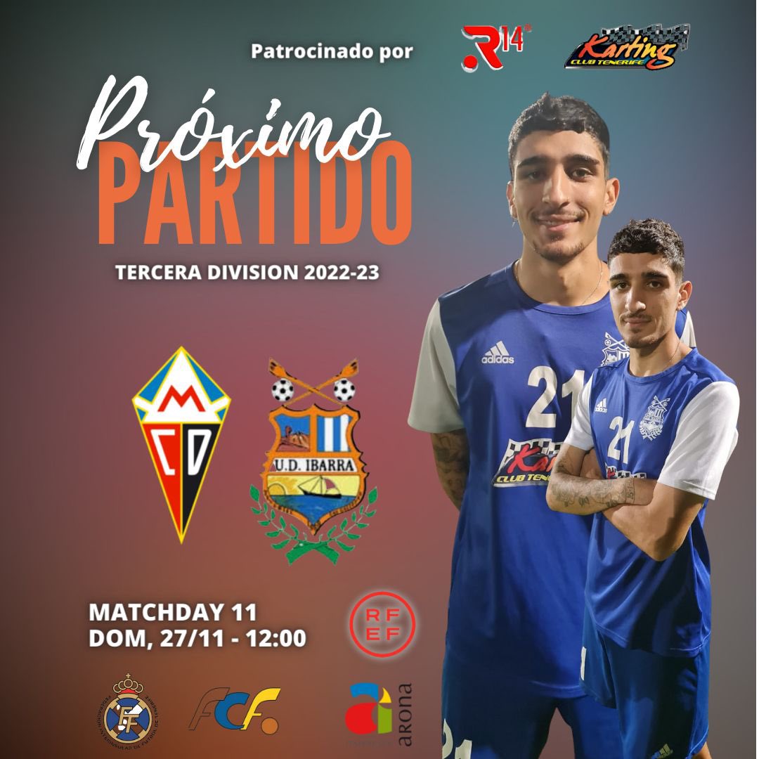 📌 ¡En La Palma nos vemos el Domingo! ⚪️🔵

🆚 <a href="/CDMensajero/">C.D. Mensajero</a> 
📆 27 NOV. 12:00 HRS 
📌 La Palma 

📲 #CDMensajeroUDIbarra
______________________
🏎 @kartingclubtenerife 
🤝🏻 @ayuntamientoarona 
👕 @adidas_es
🏃🏻‍♂️ @r14agencia