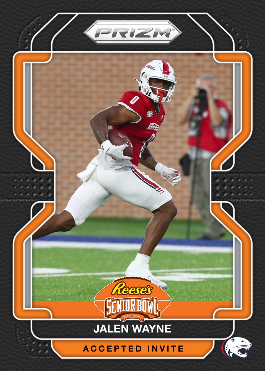 Make it TWO! WR Jalen Wayne <a href="/master0wayne/">Jalen Wayne</a> from <a href="/SouthAlabamaFB/">South Alabama Football 🏈</a> is heading to the 2023 Senior Bowl!!! #LEO #GoJags 
#TheDraftStartsInMOBILE™️ 

@JimNagy_SB <a href="/PaniniAmerica/">Panini America</a> #RatedRookie