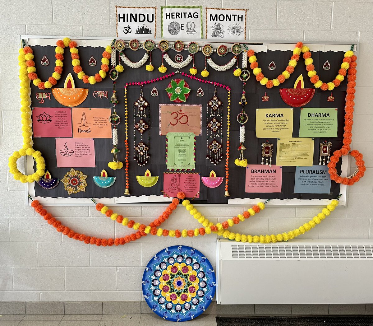 Canada’s first official Hindu Heritage Month. We are so lucky to have this wonderful parent group to decorate our halls with this gorgeous display and to educate. <a href="/centennialtvdsb/">@CentennialTVDSB</a> <a href="/TVDSBEquity/">TVDSB Equity and Inclusive Education</a>