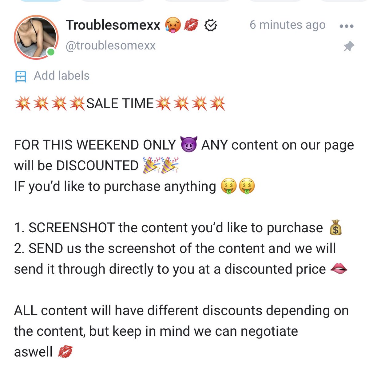 #BlackFriday SALE TIME 💥 Head over to our #onlyfans and #SubscribeToday all follow the below 😈 onlyfans.com/troublesomexx 👅