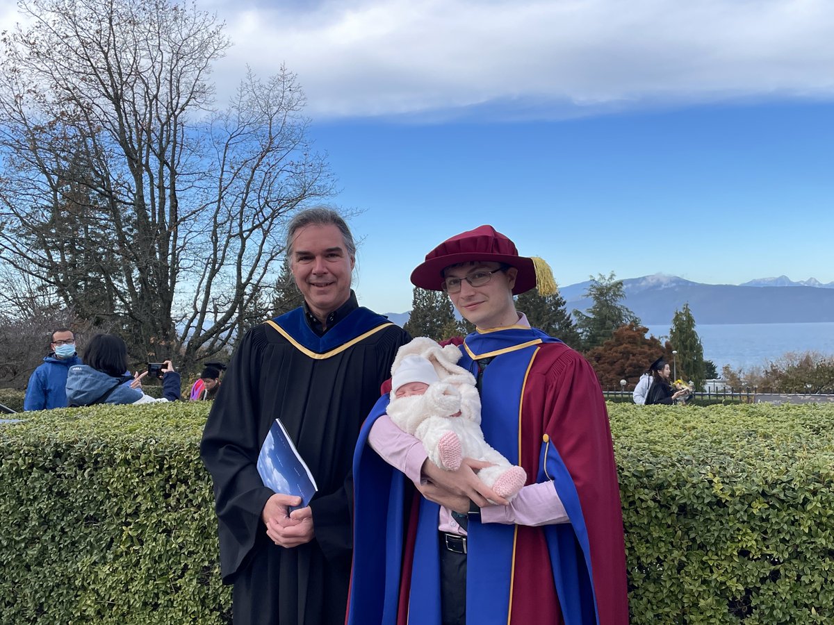 I am immensely proud of my former student, Yasha Pushak, who’s been formally awarded his PhD at @UBC earlier today. Working closely with Yasha (here shown in his PhD regalia, with his baby daughter) over the past few years has been very enjoyable and highly rewarding!