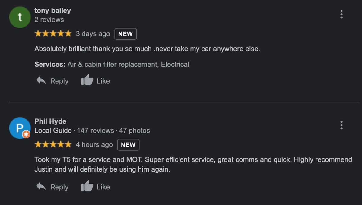 JsKirkby's tweet image. 2 Wonderful reviews on google, from great customers this week.
Thank you very much for your custom.