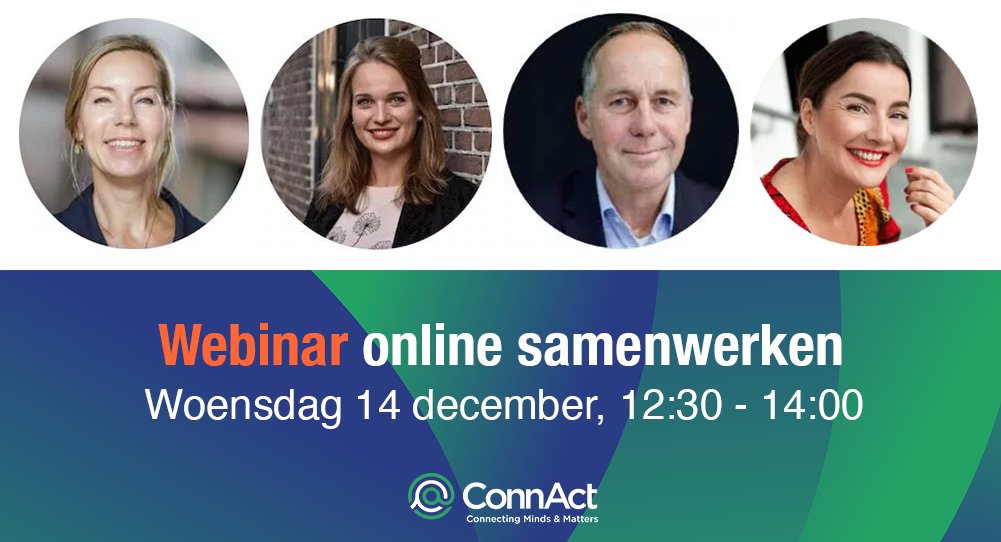 ConnactOnline's tweet photo. Schrijf je in voor ons webinar 'Online samenwerken' en leer hoe je een online community als krachtig communicatiemiddel in kunt zetten.

Sprekers: Kiki Goedemondt van BOOSTchamps, communitymanager Lotte Baak-van Kluenen en Paul Swaak van ConnAct.

https://t.co/ycbcCH5fPF https://t.co/PS17aqrEqF
