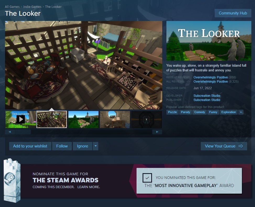 jogabogi's tweet image. I can't think of anyone who deserves it more #TheLooker @_Subcreation_ 👏