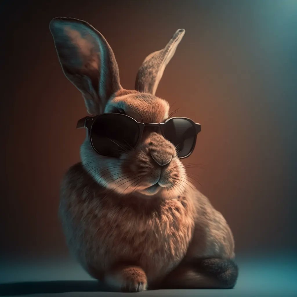 PicturesBeyond's tweet photo. Rabbit with sunglasses 😎

#sunglasses #rabbit #aiart #aiartcommunity #midjourneyart #midjourney https://t.co/ozhC4PoksP