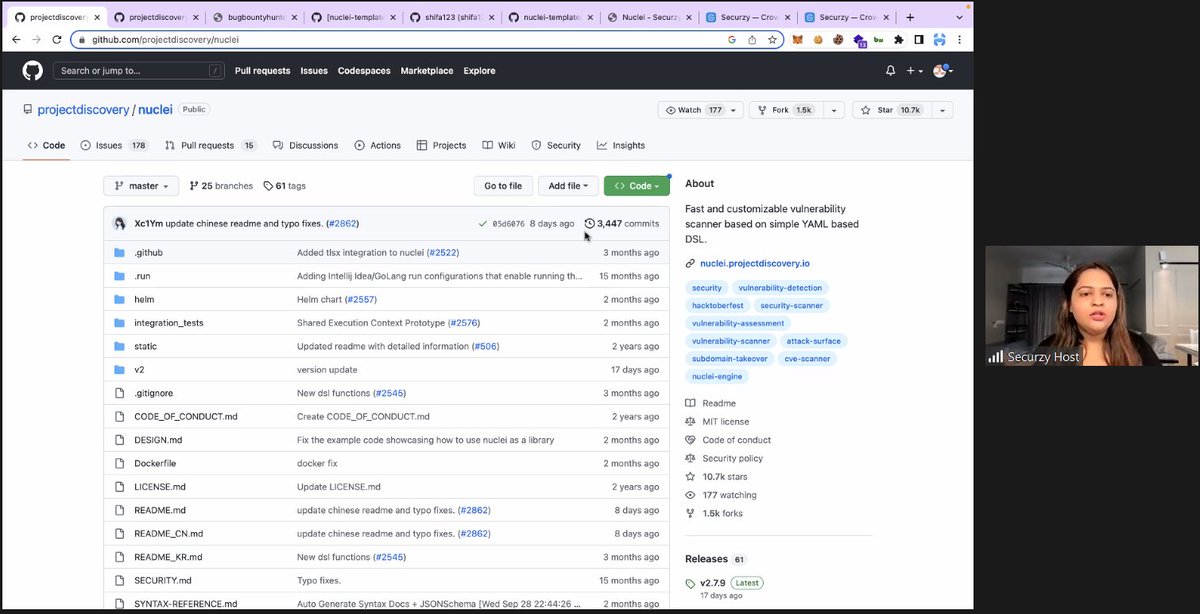 SecurzyHQ's tweet photo. What a well-demonstrated webinar on Nuclei - Writing Custom Templates by @shifacyclewala! For more such cybersecurity #webinars and #BootCamp join https://t.co/48urzQQmwj for free! #infosec #Pentesting #vulnerability #cybersecurity #security #ethicalhacking #Securzy https://t.co/IRejOxsR4C