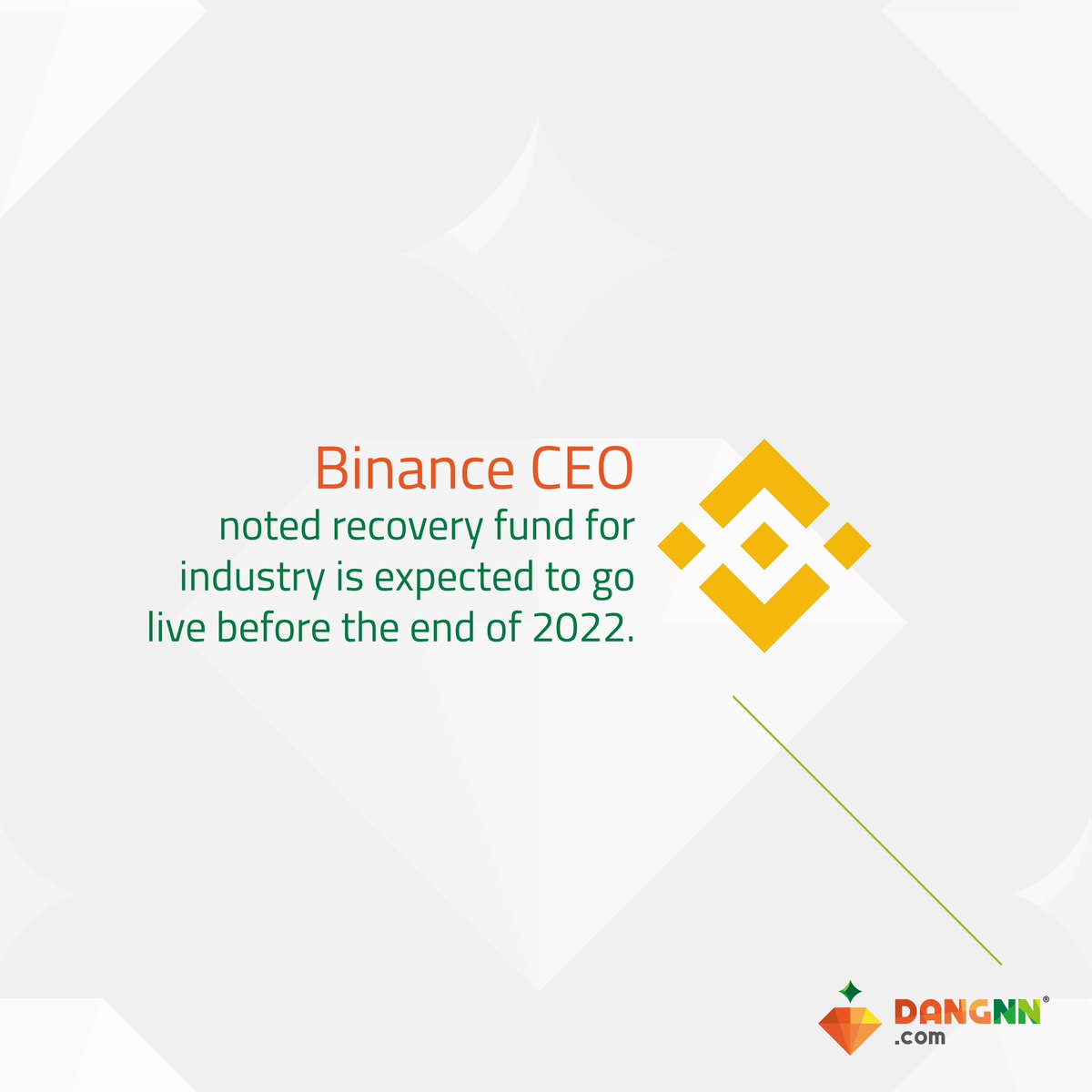 dangnn_project's tweet photo. News from the CEO of Binance, Changpeng Zhao shows that he is aiming to stockpile $1 billion for an industry recovery fund. It is aimed to provide financial support to promising projects in financial distress. 

#DGC #Dangnn #Binance #Blockchain #Cryptocurrency https://t.co/1taj0HieTw