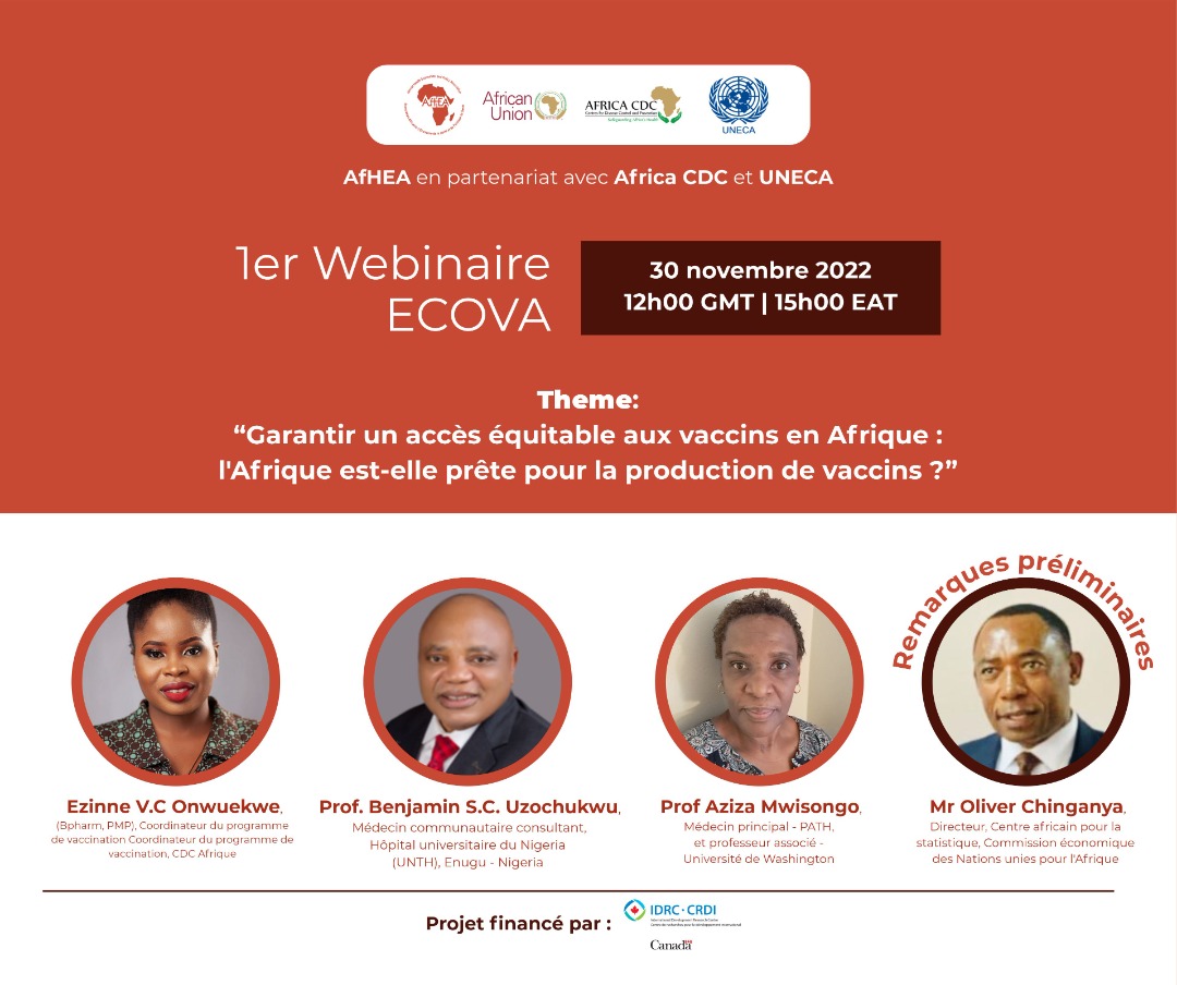 AFHEA-AFRICA CDC-UNECA WEBINAR SERIES: INVITATION

You are warmly invited to register and participate in this exciting webinar themed, “Guaranteeing equitable access to vaccines in Africa: is Africa ready for vaccine production?”. 

REGISTER HERE: forms.gle/4TGQUhi4M4ugkP…