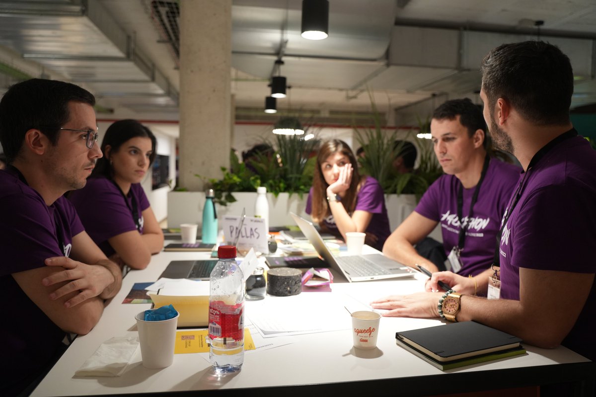innovayaccion's tweet photo. ☀️Seguimos trabajando hasta que salga el sol 

⏳En una hora desayunamos y empieza la segunda parte del #HackathonIA2022. Mientras, los equipos siguen trabajando.

@5GCat @ACCIONAEnergia @Aquaservice @Ecoembes @itene @ITURRIGroup @signusecovalor @Telpark_es
 
#HackathonIA2022 https://t.co/irFT5VSTyi