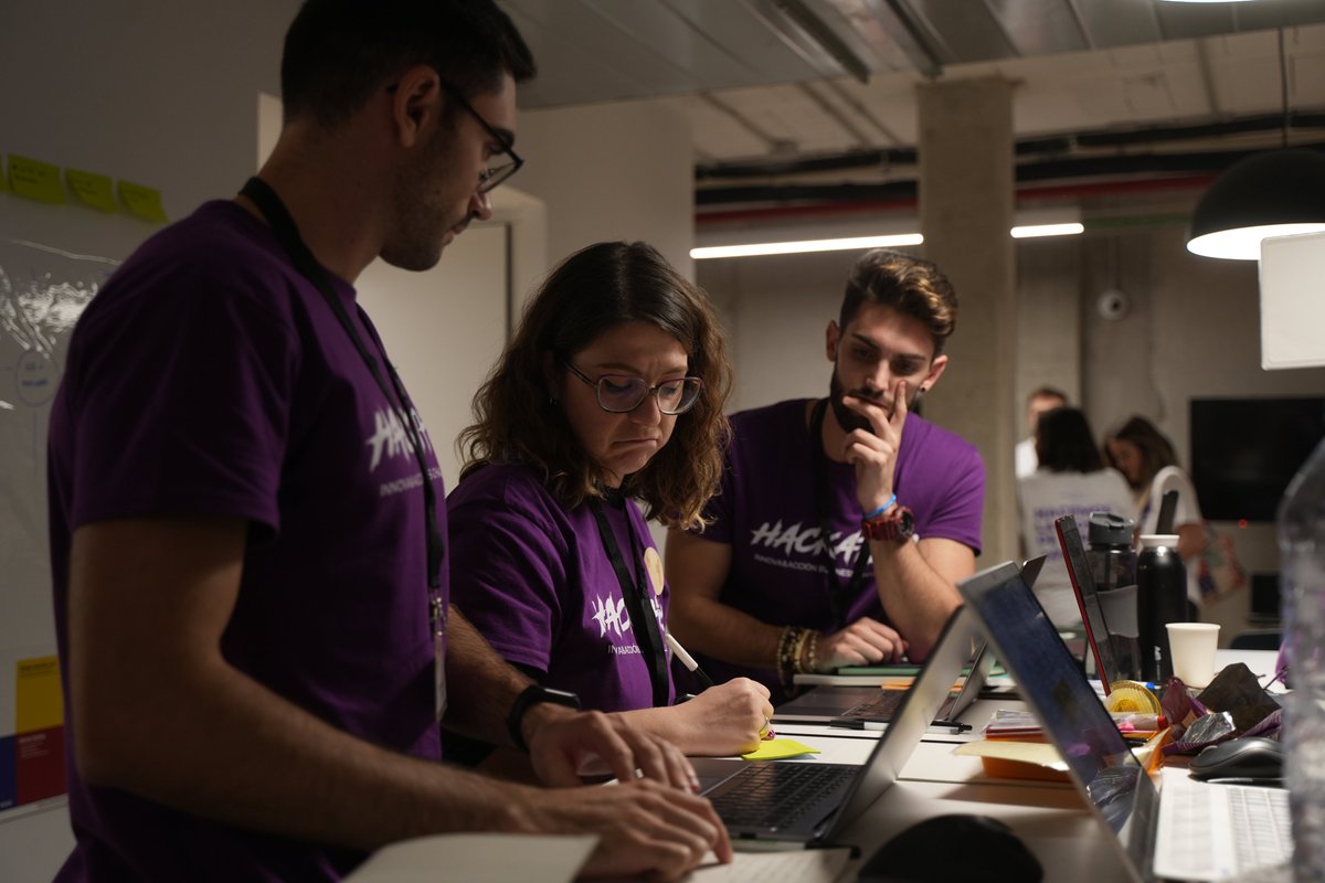 innovayaccion's tweet photo. ☀️Seguimos trabajando hasta que salga el sol 

⏳En una hora desayunamos y empieza la segunda parte del #HackathonIA2022. Mientras, los equipos siguen trabajando.

@5GCat @ACCIONAEnergia @Aquaservice @Ecoembes @itene @ITURRIGroup @signusecovalor @Telpark_es
 
#HackathonIA2022 https://t.co/irFT5VSTyi