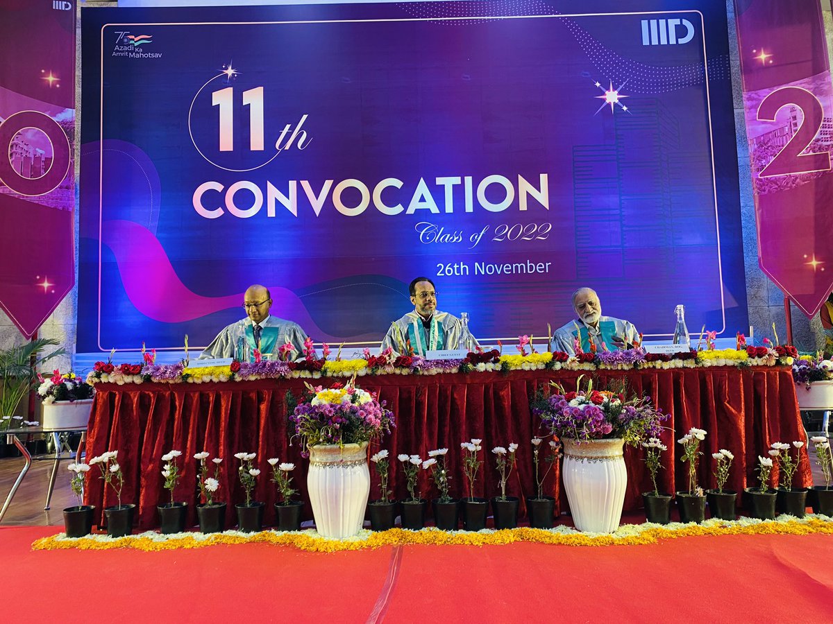 IIITDelhi's tweet image. Prof. Ranjan Bose (Director #IIITD) welcomes all &amp;amp; declares the 11th Convocation ceremony of the Institute open. Prof. Bose presents the Director’s report to throw some light on the major initiatives &amp;amp; research undertaken in the year 2021-22.

#IIITDClassof2022 #IIITDConvocation