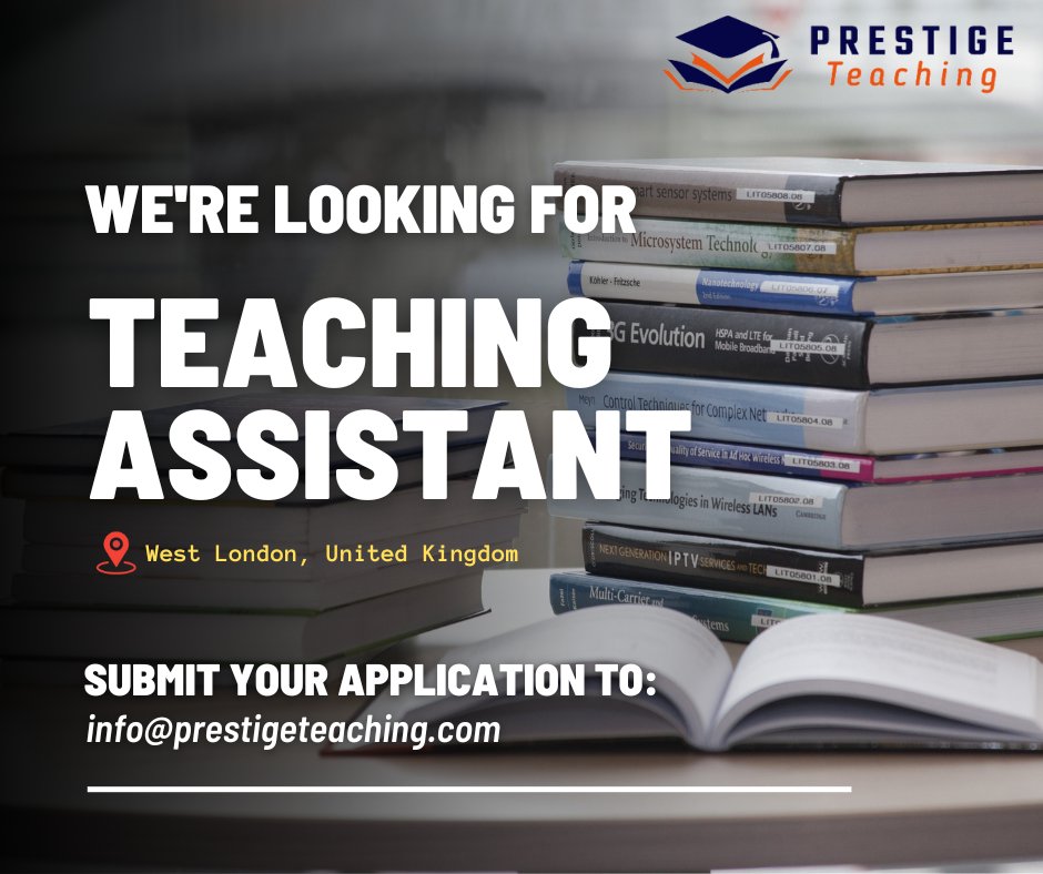 Teaching Assistant vacancy in West London, United Kingdom

Drop us a message or Submit your application to: info@prestigeteaching.com