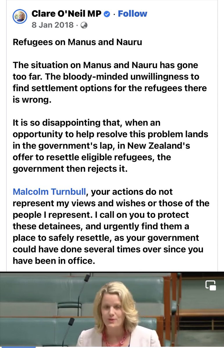Dear <a href="/ClareONeilMP/">Clare O'Neil MP</a> ,I hope you remember your words.

“The bloody-minded unwillingness to find settlement options for the refugees there is wrong.”

I and many are still suffering in PNG for 10 years now.
Plz at least tell me when it will be enough?
Just answer that plz

#auspol