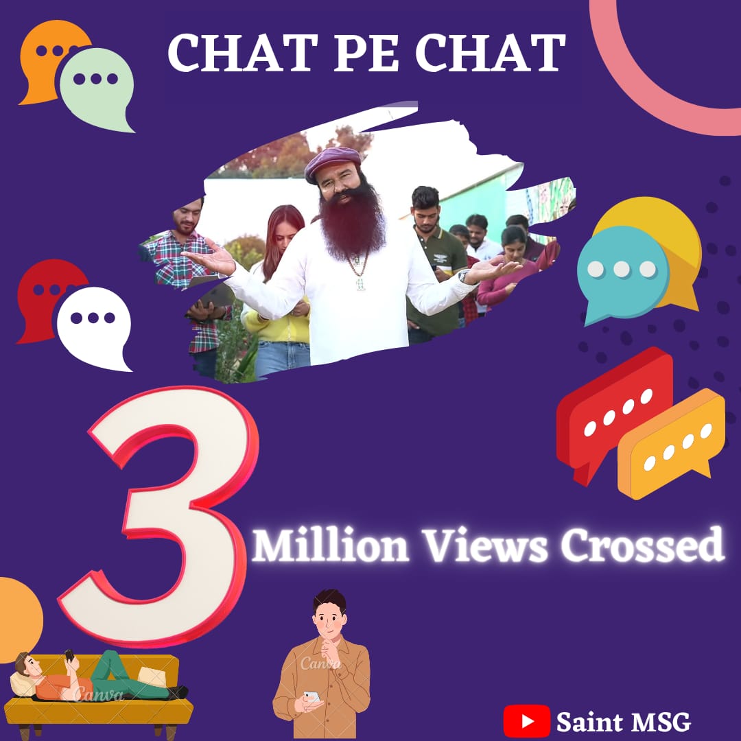 missionsatyug7's tweet photo. The song #ChatPeChat sung by Saint Gurmeet Ram Rahim Ji has created a buzz all over the social media. In this song,Guru ji has explained about the Seed Campaign i.e. digital fasting, giving time to the family and using social media using properly.
Song crossed #3Mviews https://t.co/d7EmdvFG1D