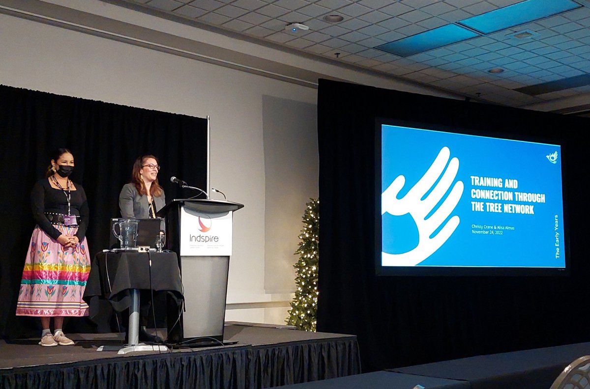 Thrilled to have the opportunity at the <a href="/Indspire/">Indspire</a> Gathering to talk about the new TREE Network for early learning professionals supporting Indigenous children and their families #Indigenous #earlyyears @TreeNetwork_MFI