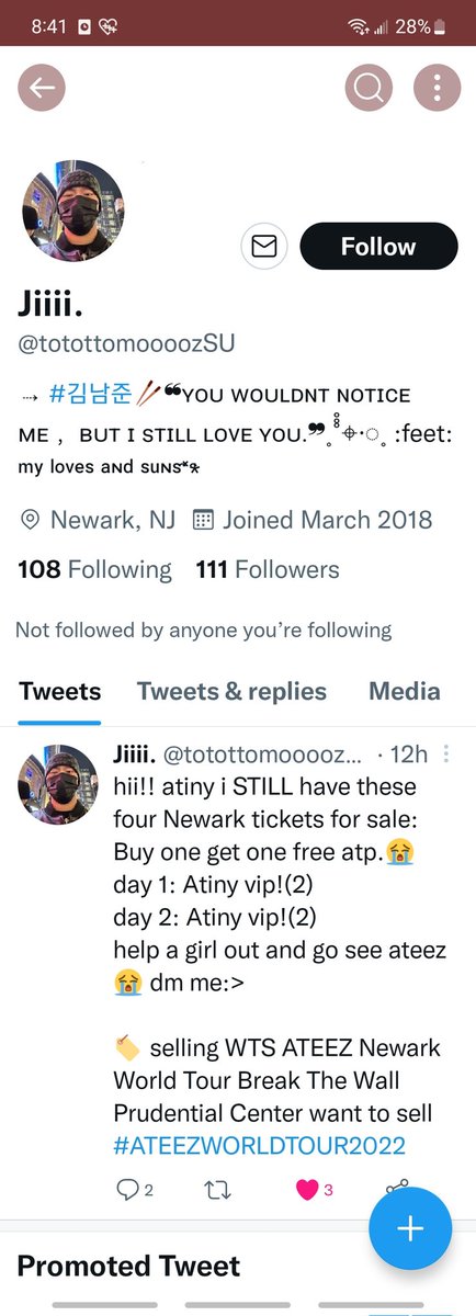 JooheonTurnUp's tweet photo. This person lied about tickets and took our money, please don't be scammed like we were. 

#ATEEZWORLDTOUR2022 #ScamAlert 
@totottomoooozSU https://t.co/2HvjZlGdqU