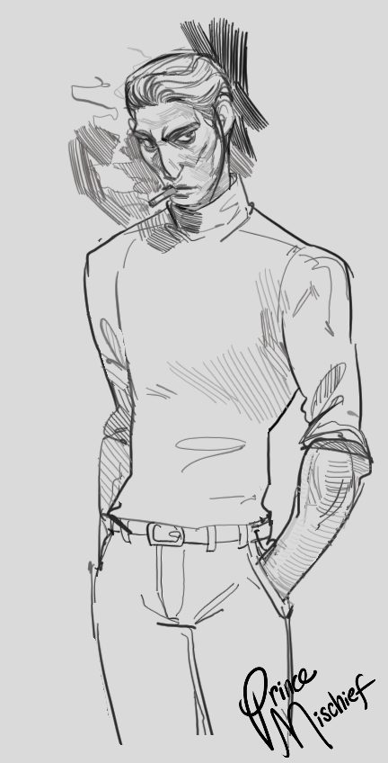 Makings_Prince's tweet photo. This is my character Geo, and I'll be posting some more rougher sketches of him after this! He's fun to draw, since he's the more hardened character compared to some of my goofier ones.  #digitalart #sketch https://t.co/Xe8N6m4VDP