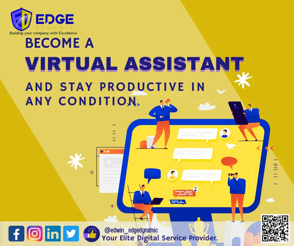 EdwinSsi's tweet photo. Our Virtual Assistant is here to help you become a more productive person.❤️#productiveVA #virtualassistant #creative #logo #socialmedia #edgedynamic #edgedynamicworks #WorkinginEDGEDYNAMIC #EDGEdynamiclifestyle #edgedynamicdaily https://t.co/GNn1jNoJ83