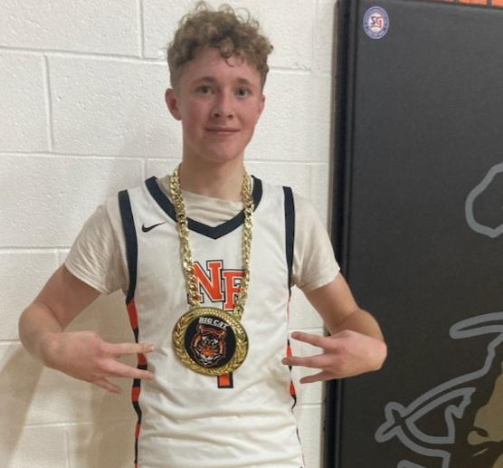 GregLazzari's tweet photo. CONGRATULATIONS to Mac Haidet for being names tonight's BIG CAT🐅.  For the Newton Falls Varsity Basketball TEAM! The Tigers won the season &amp; home opener over Ravenna 53-41. 
#GoTigers #nfhs
@TheTigerTattler @NFJHChristopher https://t.co/QDUp1oCoCy