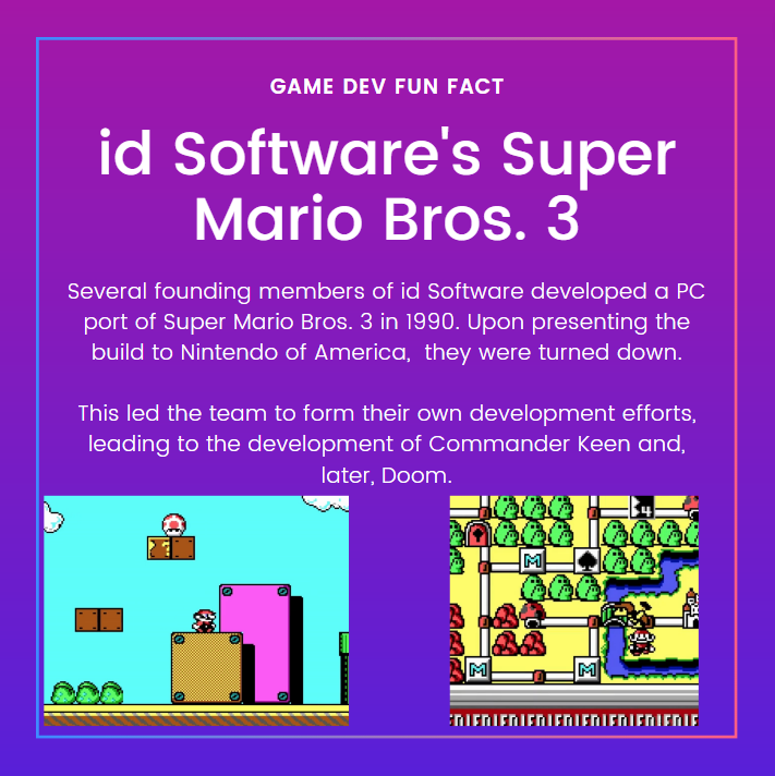 Um antigo port de Super Mario Bros 3 para PC feito pela Id