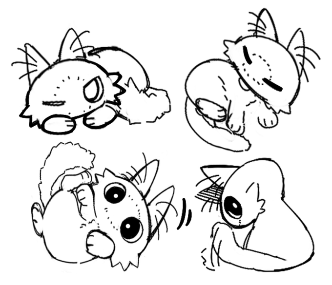 うちの猫いっぱい描きたい 