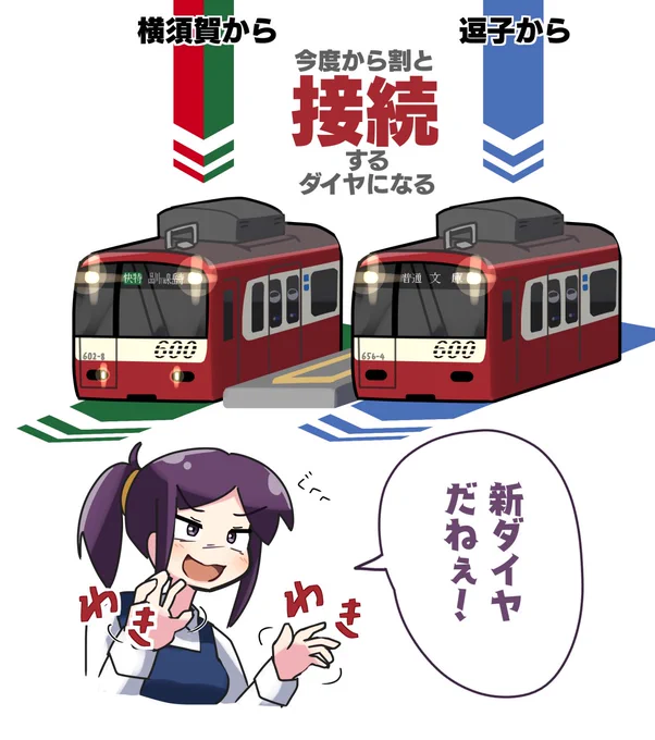 今日からダイヤ変わったね 