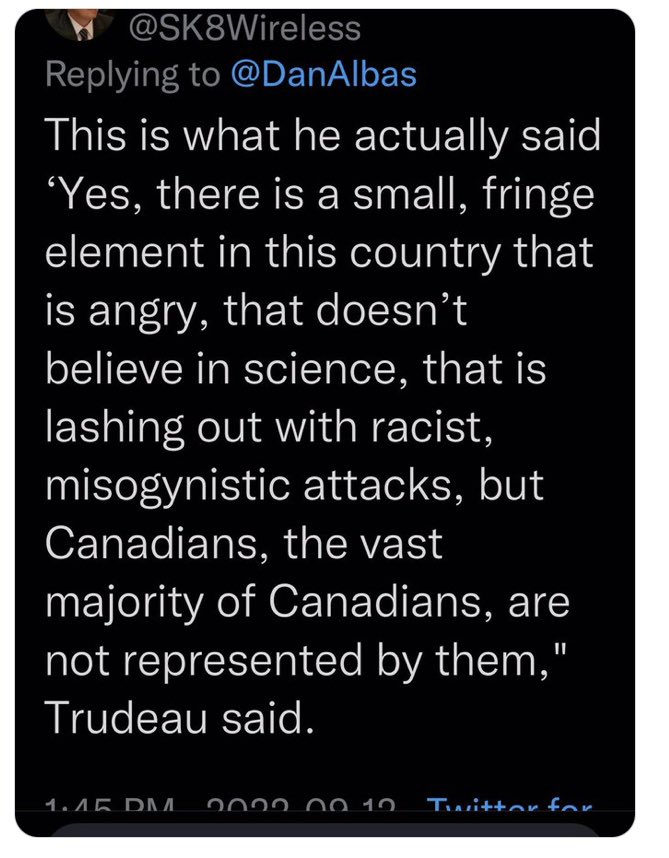 DrKyle's tweet photo. If you feel attacked by what Trudeau said, I have some bad news for you. https://t.co/nczTkEdVHf