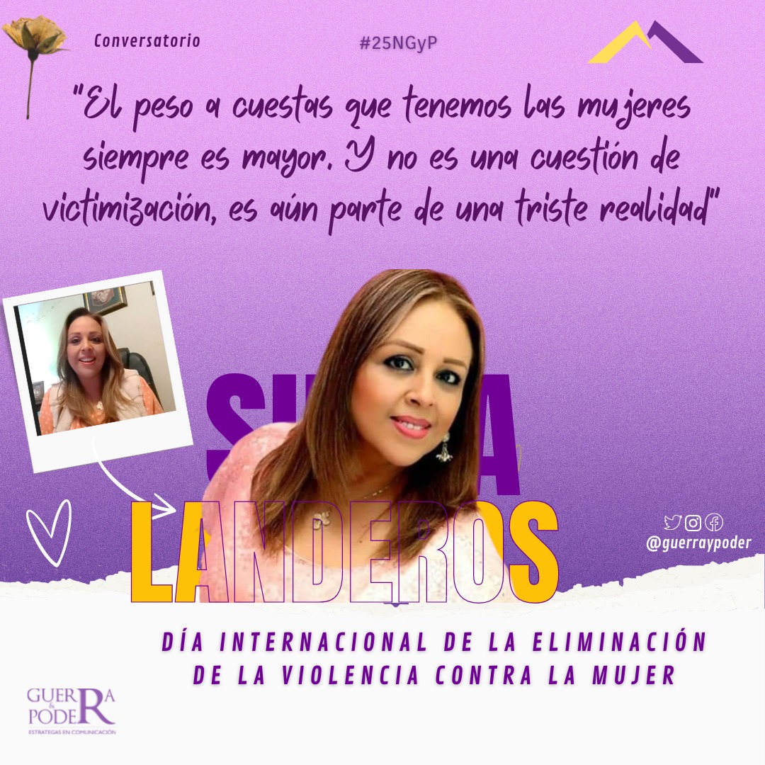 Día internacional de la eliminación de la violencia contra la mujer ♀️

""El peso a cuestas que tenemos las mujeres siempre es mayor. Y no es una cuestión de victimización, es aún parte de una triste realidad" 

- Silvia Landeros

#25N #25NGyP