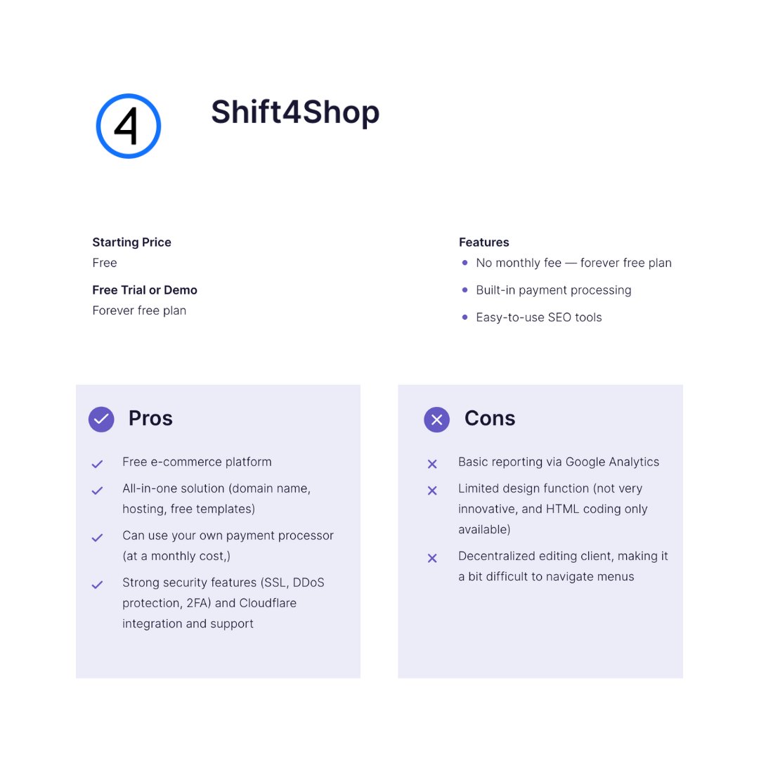 Shift4Shop, designed for small or medium e-commerce stores, offers many features. There are mixed reviews on whether it is easy to use and how effective the customer service is.

#domains #webhosting #webdesign #startups #webdev #digitalmarketing #business #html #tech #Digital