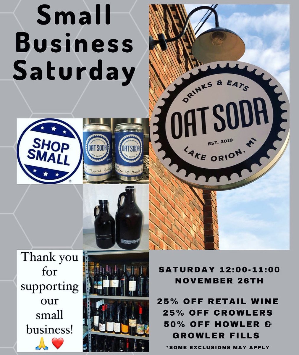 #SmallBusinessSaturday #SmallBusiness #shoplocal #shopsmall #shopsmallbusiness #oatsodalo #lakeorion #downtownlakeorion #oaklandcounty #michiganbusiness