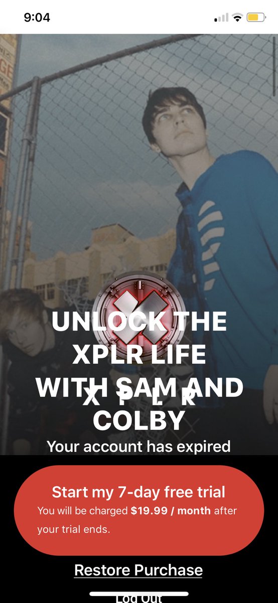 sam_colby2994's tweet photo. @SamandColby @SamGolbach @ColbyBrock why does XPLR club say my account has expired. I have had it since day 1 and have had it on the automatic payment plan. https://t.co/HrnRs3QsFm