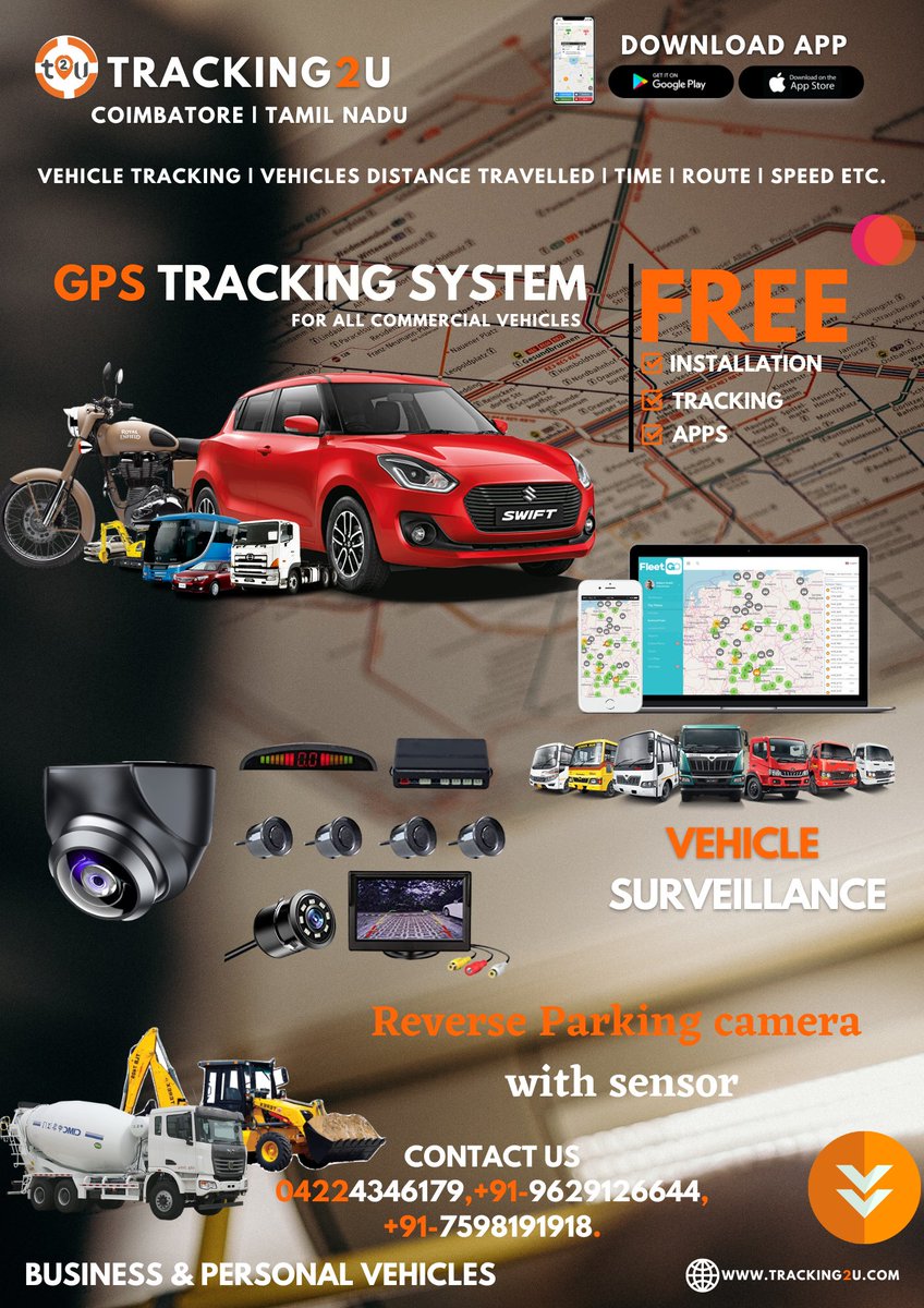 Tracking2u1's tweet photo. Smart way toTrack your #vehicle !!!
GPS vehicle tracking system All Over India
PH: 9629126644 
Visit https://t.co/dtiO6LFmYY
#vehicletrackingsystem #festival #gps #tracker #india #coimbatore #india #cbe   #TN #vehiclecctv #GPS #reversecamera https://t.co/sa6BZduITx