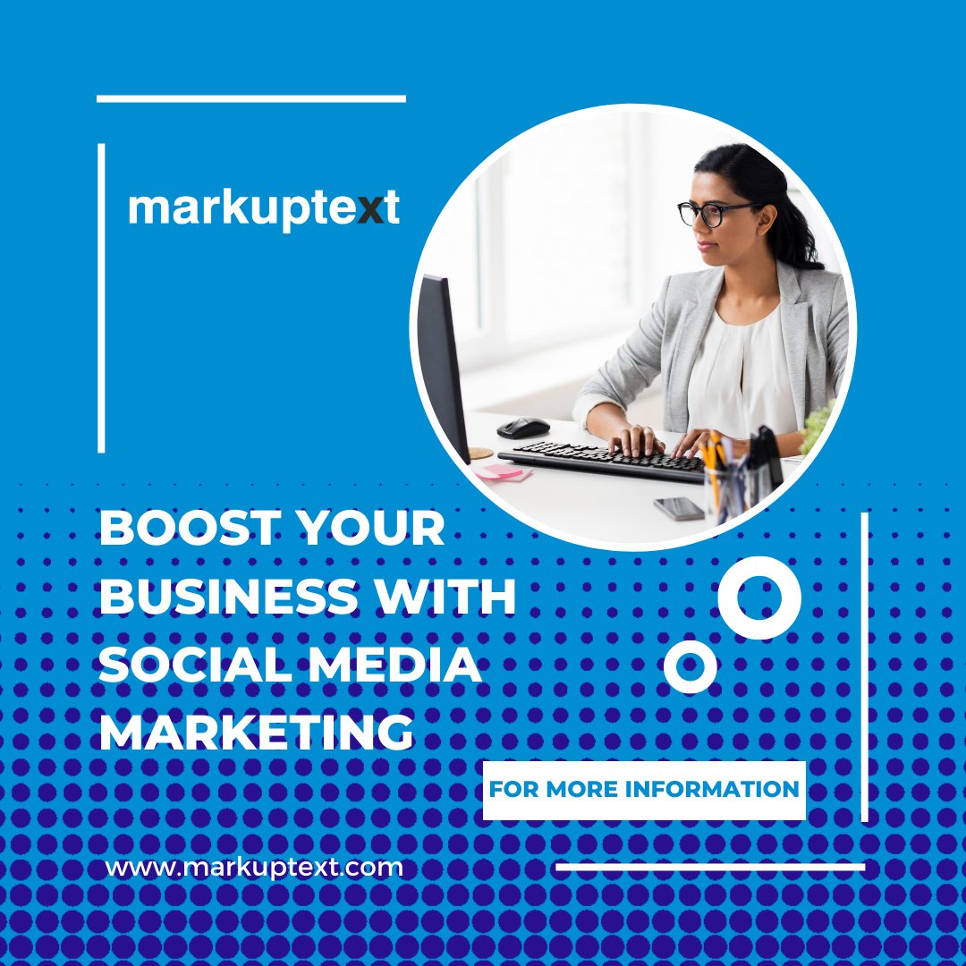 MarkupText's tweet photo. Boost your business with social media marketing @markuptext #markuptext #SMM #socialmediamarketing https://t.co/po1DJHf2Rd