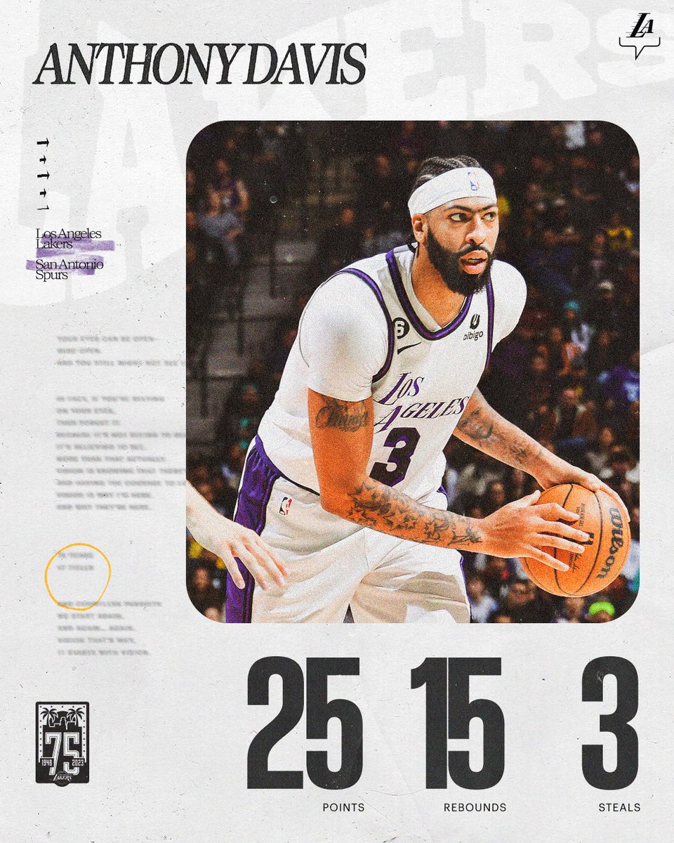 Los Angeles Lakers On Twitter This Duo Antdavis23 25 Pts 15 Reb Los Angeles Lakers On Twitter This Duo Antdavis23 25 Pts 15 Reb