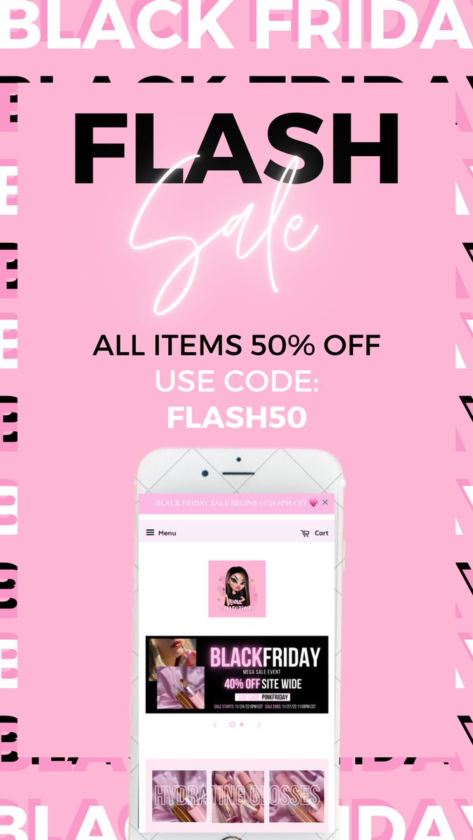 GmzCollections's tweet photo. Flash Black Friday Sale!!

Take 50% off sitewide until midnight! https://t.co/cRJyqSWIH4