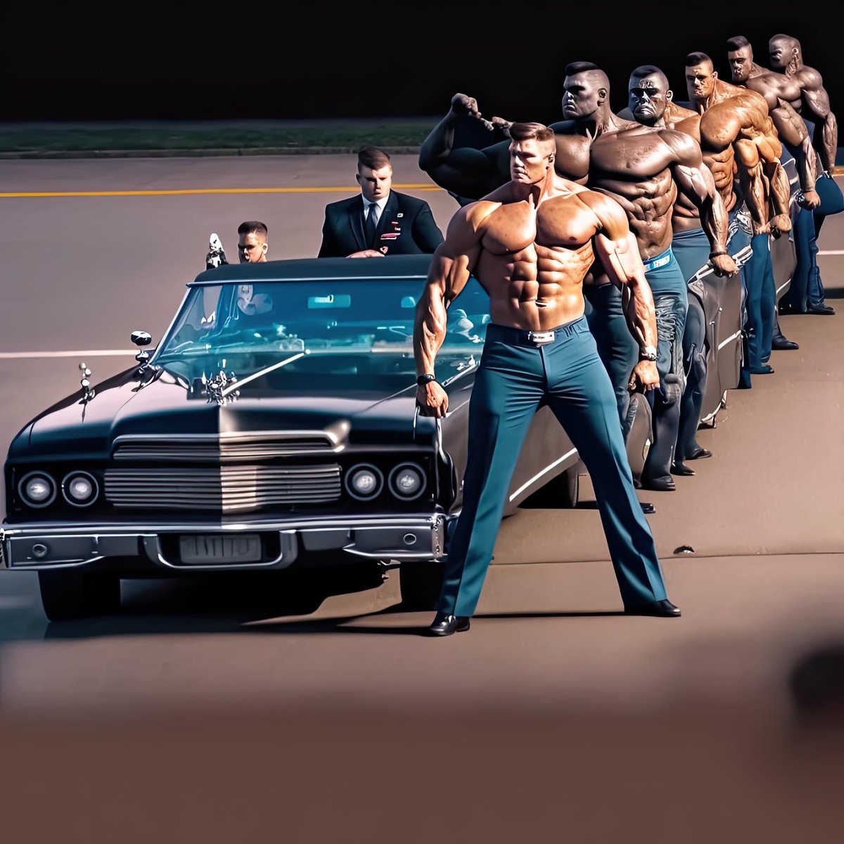 uncledoomer's tweet photo. muscle man competition at the jfk assassination https://t.co/XLQR6VX7Ed