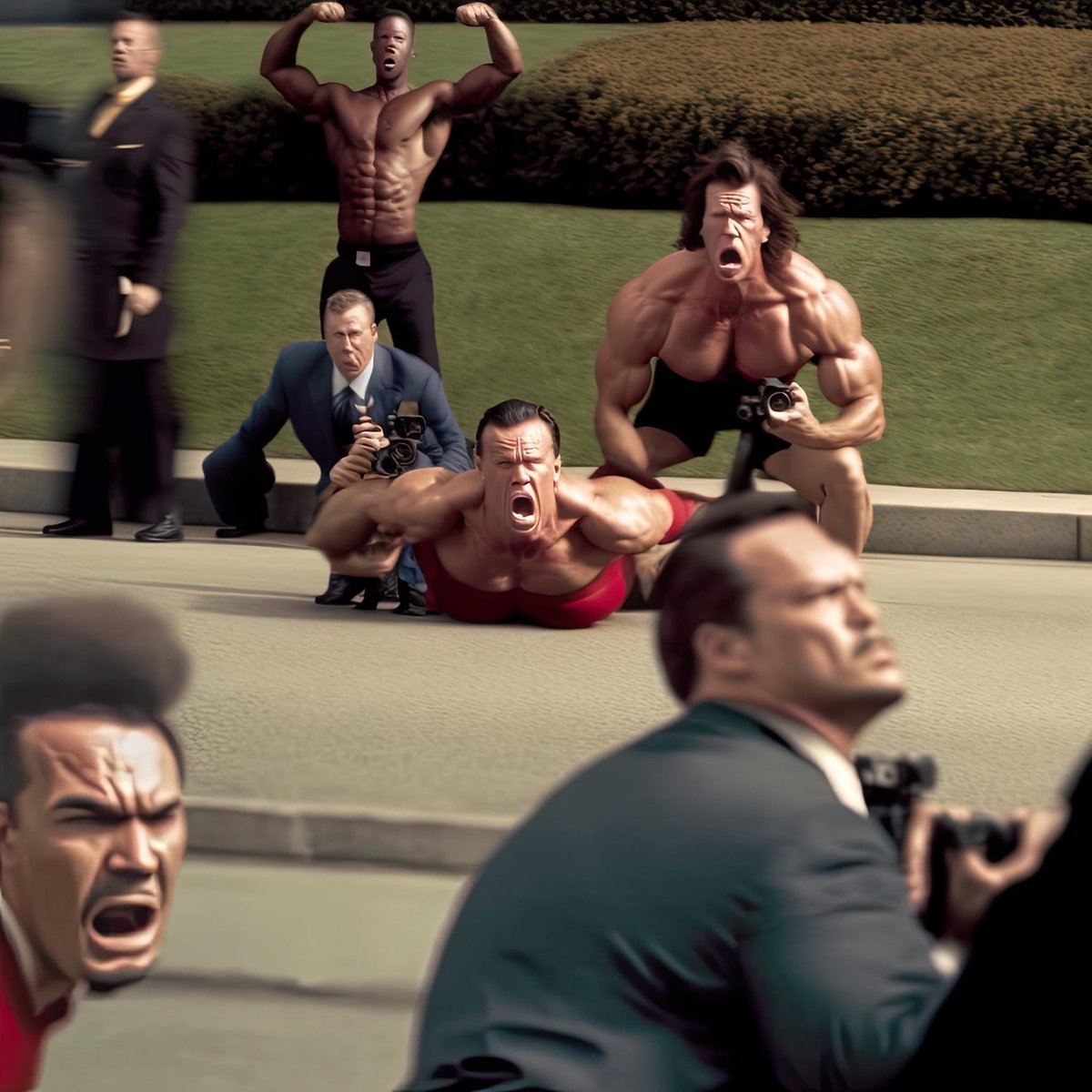 uncledoomer's tweet photo. muscle man competition at the jfk assassination https://t.co/XLQR6VX7Ed