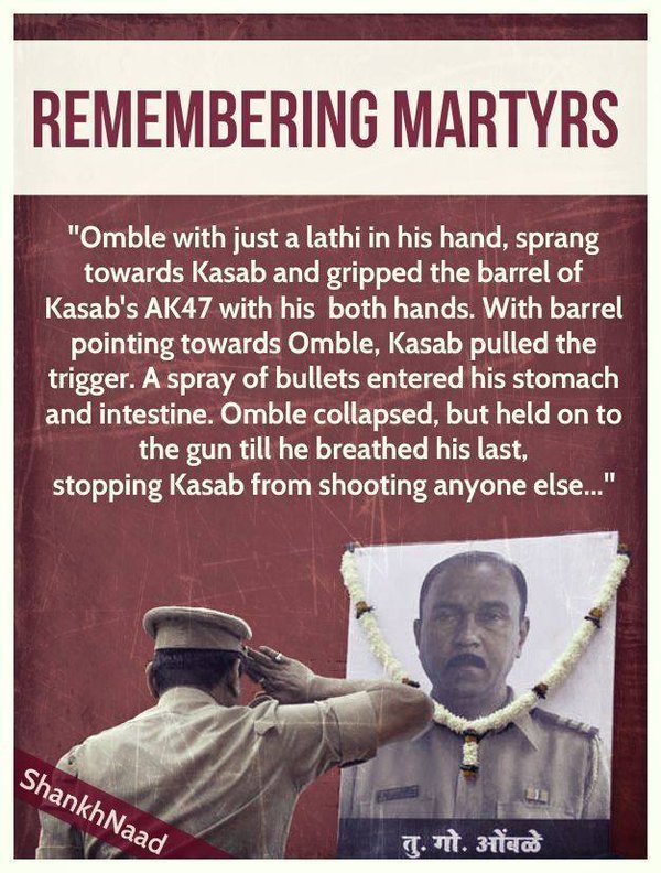 The sacrifice they made for us....

Never forget,
Never forgive..✊🏻

#MumbaiTerrorAttack 
#MumbaiAttack