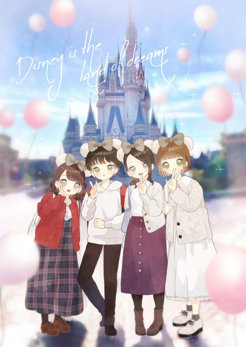 11月初旬に友達とディズニー行ってきた記念に描きました楽しかった.* 