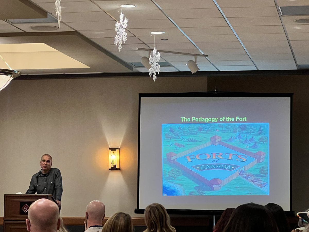 Such a thought provoking keynote by Dr. Dwayne Donald on Unlearning Colonialism and Renewing Kinship Relations <a href="/ata_pd/">ATA PD</a> Definitely going to look into a river walk led by Dr. Donald to engage all 4 parts - physical, emotional, mental and spiritual. <a href="/nlpsab/">Northern Lights</a>