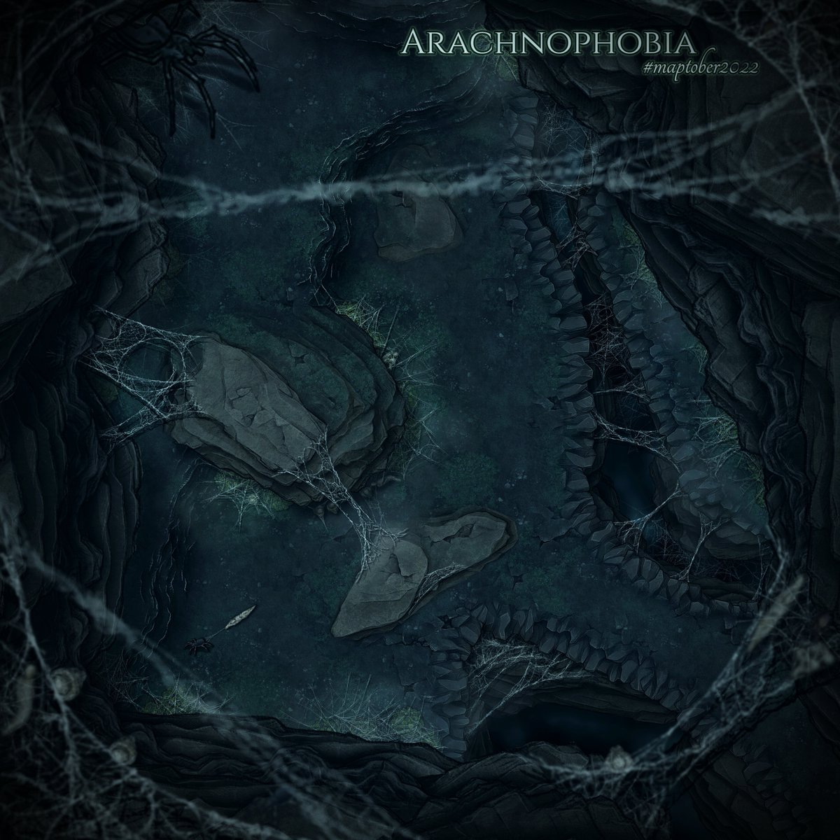 ElyrianDreams's tweet photo. Well that's that, we're going spelunking with the creepy crawlers. Thanks for circumventing my decision paralysis lol The Crawling Caverns will be an expansion of my Maptober map below.
Also have an update dropping soon on an exciting winter project #ttrpg #battlemap #inkarnate https://t.co/fD5uWfe1Kk