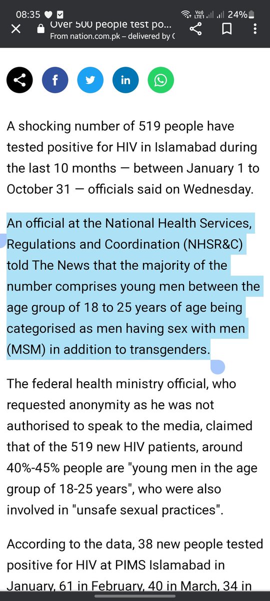 mfm_017's tweet photo. It's discouraging to see how people are trying to whitewash the rising HIV cases in Islamabad by outright saying that it has nothing to do with MSM intercourse. 

It is an insult to the medical professionals who compiled that report for our benefit. 

1/4 https://t.co/4XcGjjofdh