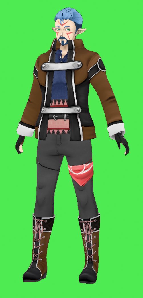 Full_Grown_Fang's tweet photo. Been messing around with Vroid Studio. First finished model and an emoji to go with it! https://t.co/sz7RkD1Bp8
