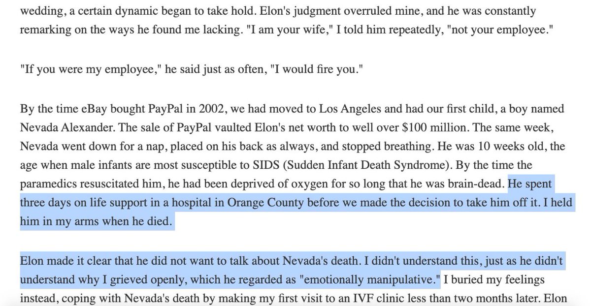 almodozo's tweet photo. Elon Musk, talking to Sam Harris &amp; Kim Dotcom: "My firstborn child died in my arms. I felt his last heartbeat"

Justine Musk: "I was the one who was holding him"

Justine Musk: Elon "did not want to talk about [his] death," called me "emotionally manipulative" for grieving openly https://t.co/UpNVz2Dw09